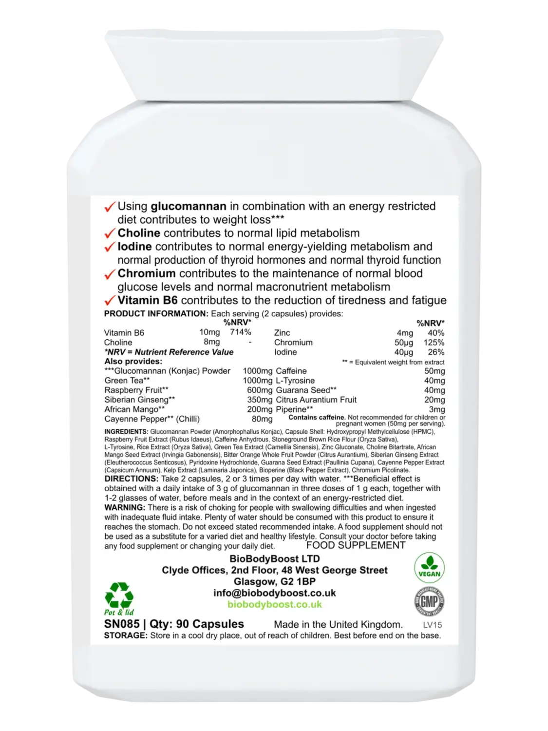 BioBurn Glucomannan Raspberry Combination